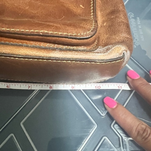 Vintage Brown Leather Crossbody Bag with Gold Accent Patricia‎ Nash Salina - Picture 5 of 7